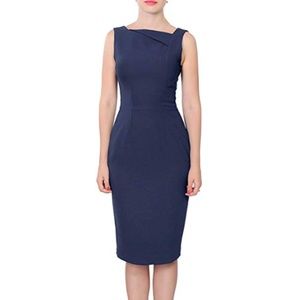 Marycrafts Sleeveless Midi w/ Asymmetric Neckline